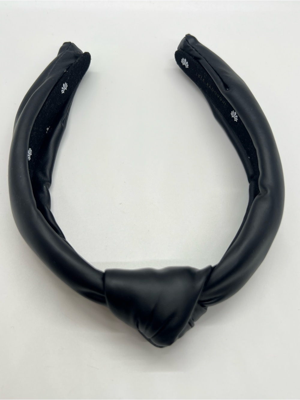 Lele Sadoughi Black Faux Leather Top Knot Headband